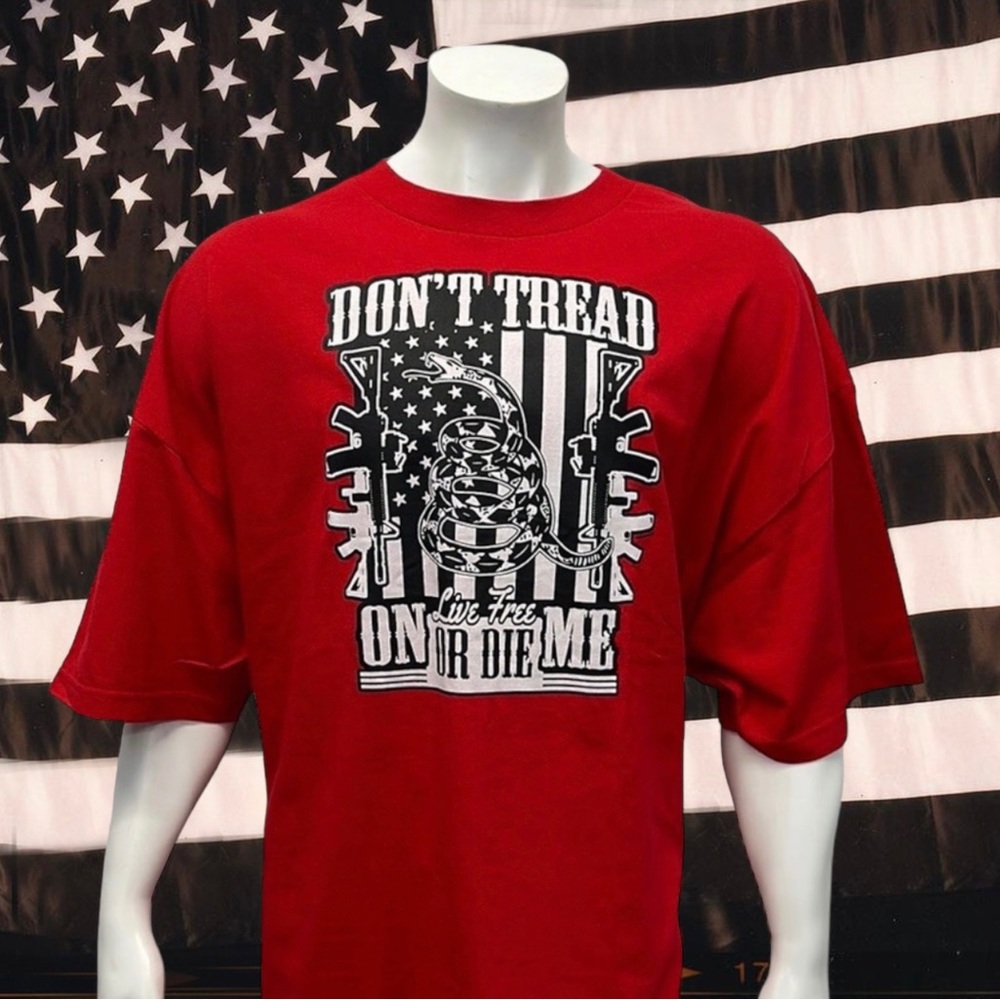 NWOT WWE Authentic "Don't Tread On Me Live Free or Die” Short Sleeve T-Shirt 3X